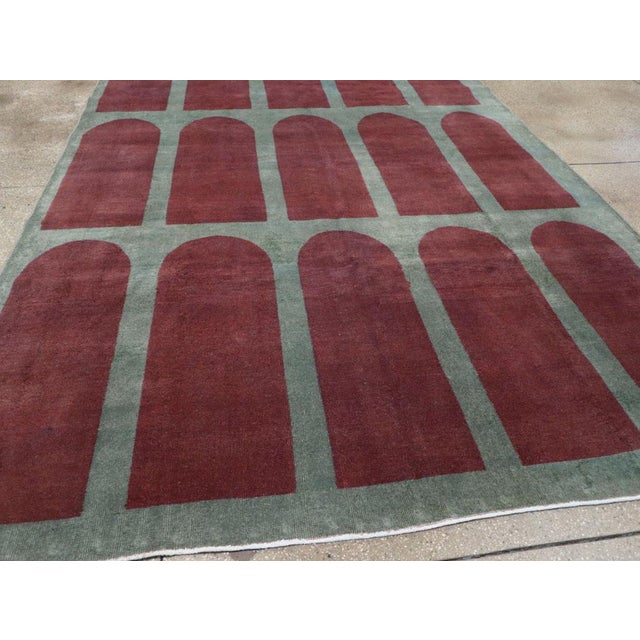 Textile Galerie Shabab Collection Mid-20th Century Turkish Art Deco Style Carpet For Sale - Image 7 of 9