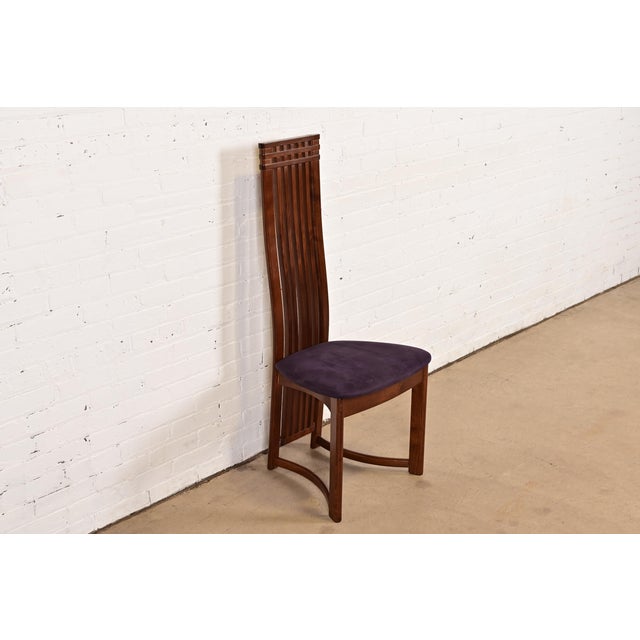 Charles Rennie Mackintosh Frank Lloyd Wright Style Arts & Crafts High Back Side Chair or Dining Chair For Sale - Image 4 of 11