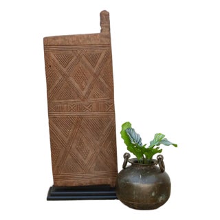 Early 20th Century Bwa Diamond Relief Carved Door For Sale