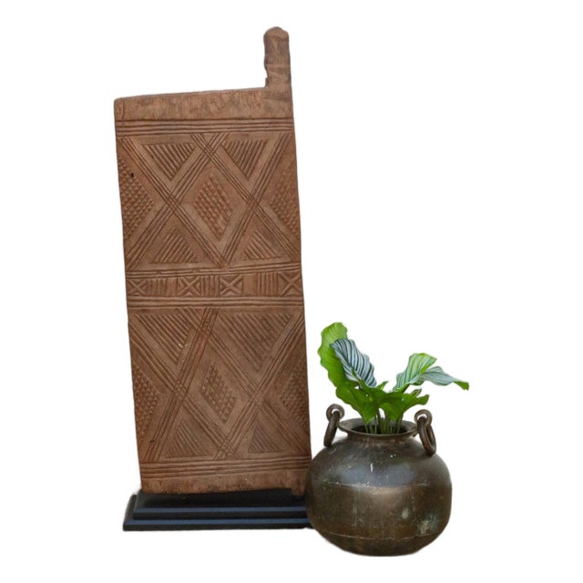 Early 20th Century Bwa Diamond Relief Carved Door For Sale