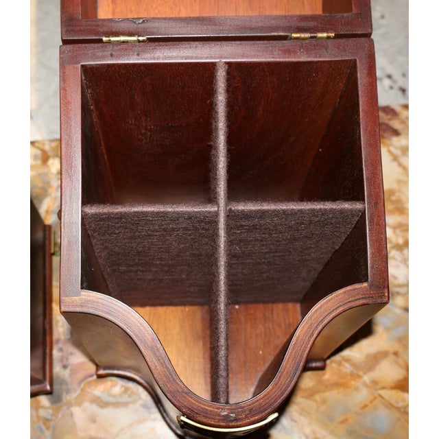 Pair of George III Antique Style Mahogany Knife Boxes Made by Southhampton For Sale - Image 10 of 14