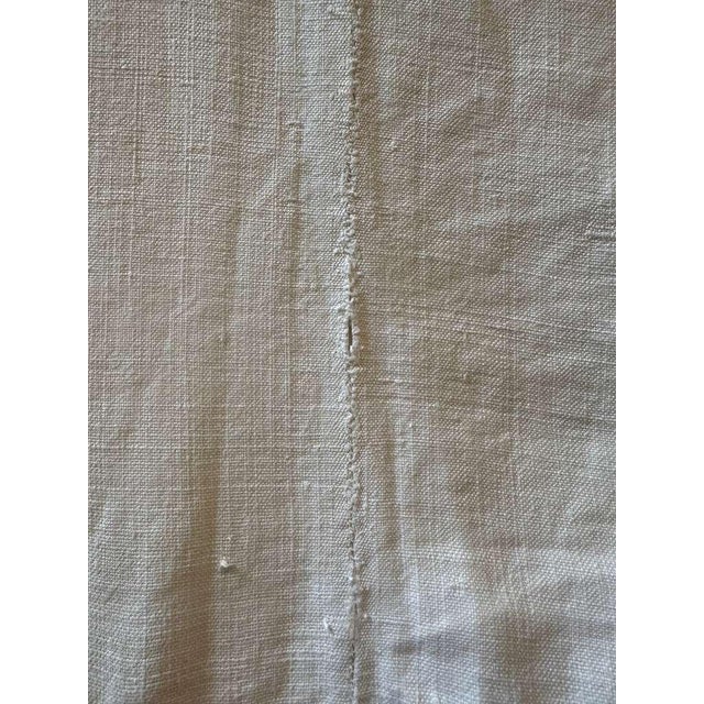 Antique French Linen Sheet Red Monogram Cross Stitch Soft Linen Sheet Lh Initials Rustic Trousseau Linen Circa 1900 For Sale - Image 12 of 12