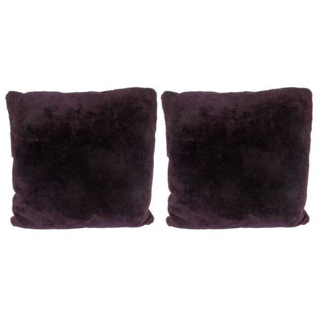 Custom Handmade Pillows in Luxe Smoked Amethyst Loro Piana Cashmere - a Pair For Sale - Image 9 of 9