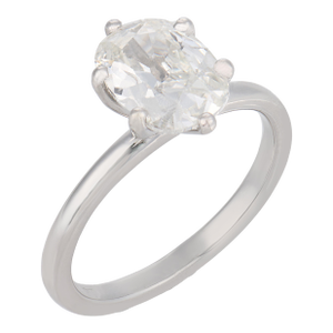 Vintage Gia 1.51 Carat Diamond Platinum Engagement Ring, Size 5