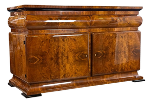 Art Deco Walnut Sideboard, Bohemia, 1930s