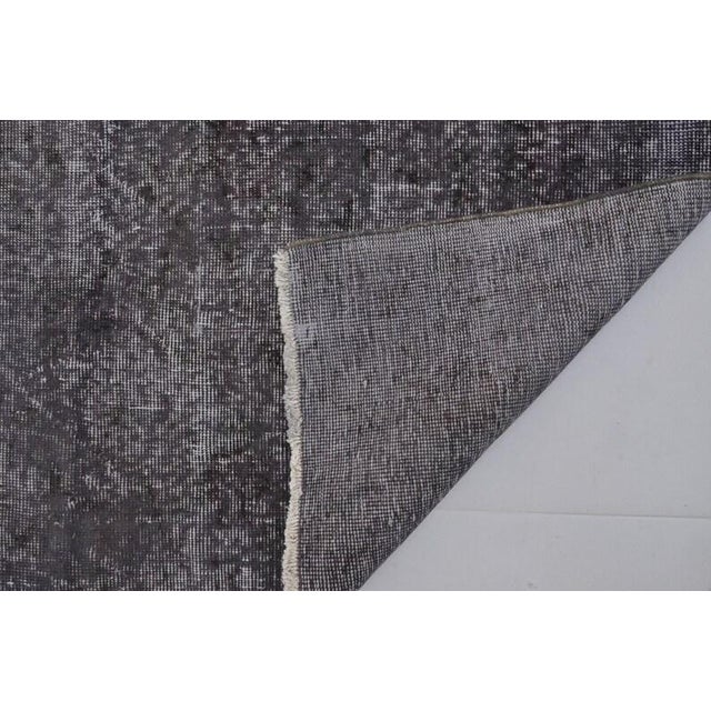Vintage Distressed Turkish Oushak Rug in Washed Charcoal, Slate & Snow White For Sale - Image 11 of 11