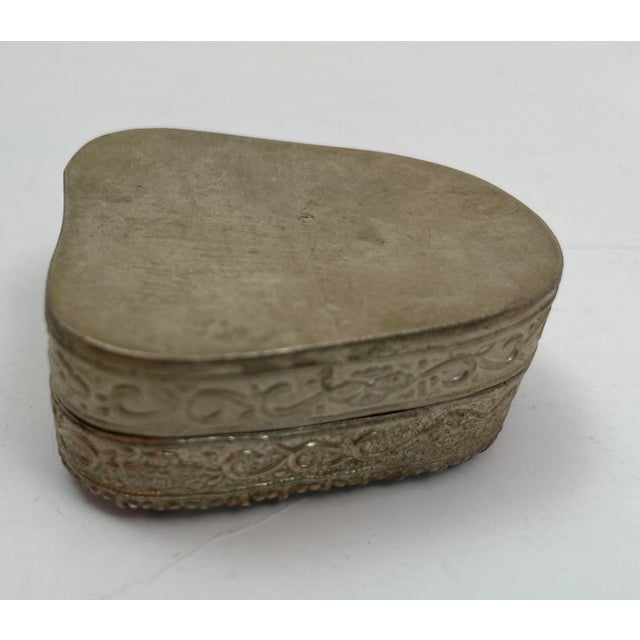 Blue Vintage Chinese Porcelain Shard Box Oriental Decorative Nickel Silver For Sale - Image 8 of 11