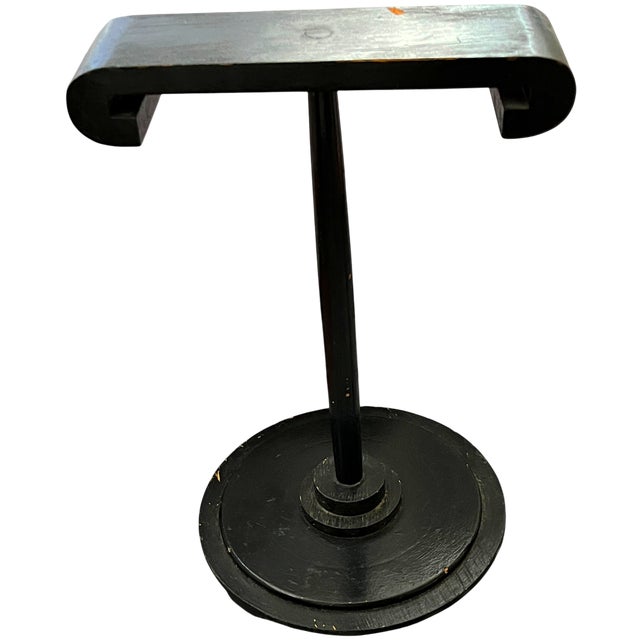 Hollywood Regency Early 20th Century Handmade Black Painted Wood Jewelry & Accessories Display Stand in the Style of Dorothy Draper, 16" For Sale - Image 3 of 10