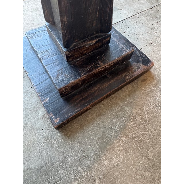 Mid 20th Century Vintage Black Wooden Table Lamp For Sale - Image 5 of 14