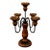 Vintage MCM Wood & Metal 5 Arm Candle Holder Candelabra For Sale