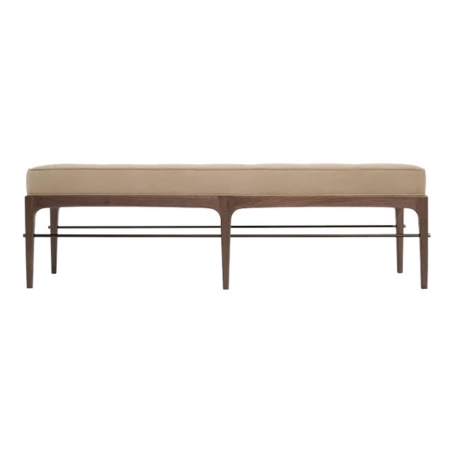 Linear Bench in Natural Wanut Series 60 by Stamford Modern For Sale