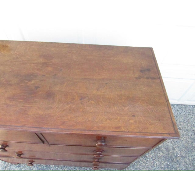 Wood Antique English Oak Chest of Drawers For Sale - Image 7 of 18