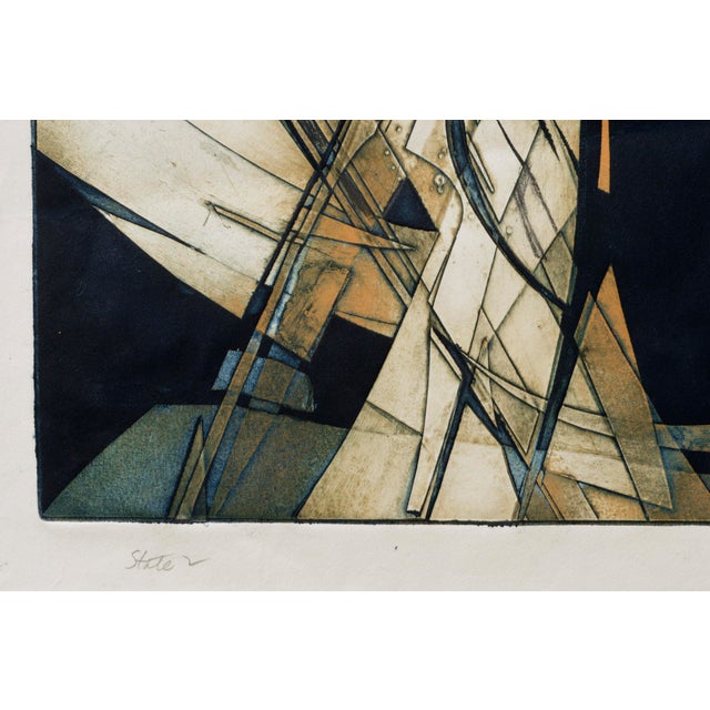 Printmaking Materials "State 2" Abstract Geometric Lithograph by Patricia A. Pearce For Sale - Image 7 of 7
