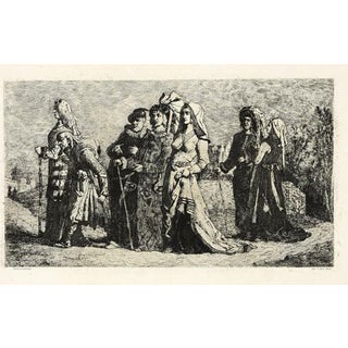 Jean Vandekerkhove, Wedding Procession, Etching by Jean Vandekerkhove, 1860 For Sale