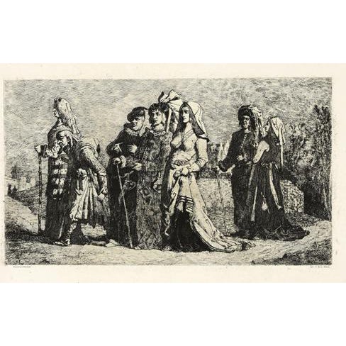 Jean Vandekerkhove, Wedding Procession, Etching by Jean Vandekerkhove, 1860 For Sale