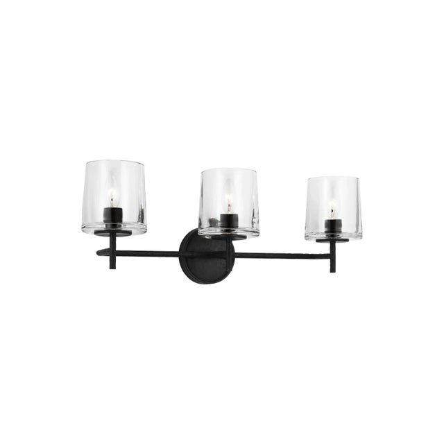 ED Ellen DeGeneres by Visual Comfort Studio Marietta 3-Light Vanity, Aged Iron For Sale - Image 4 of 5