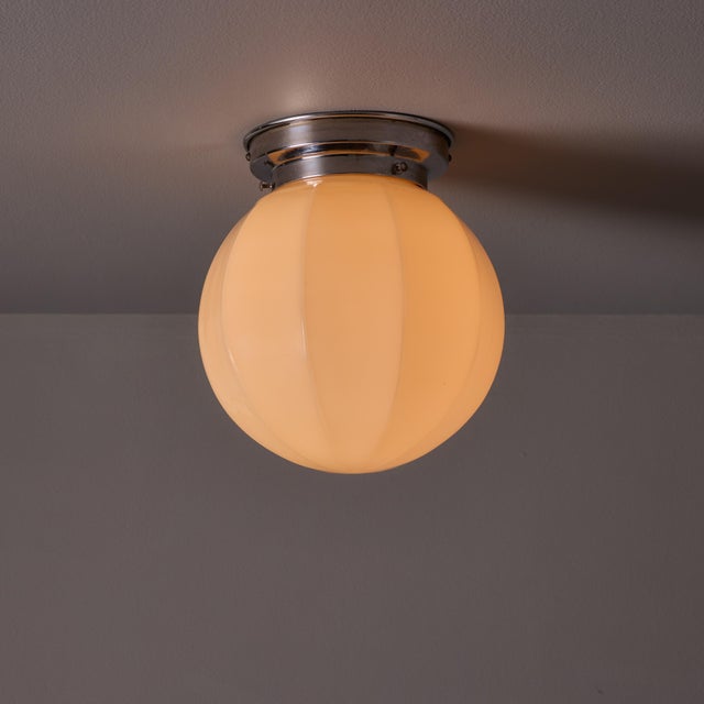 Paavo Tynell 1940s Finnish Geometric Glass and Metal Wall or Ceiling Lamp in the Manner of Paavo Tynell For Sale - Image 4 of 18