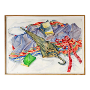 Polly KraftAmerican Woman Artist Society Doyenne Polly Kraft Large Watercolor Painting, 1984