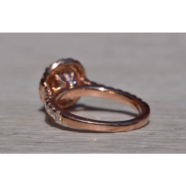 Metal The Argyle: Rose Gold Halo Engagement Ring For Sale - Image 7 of 12
