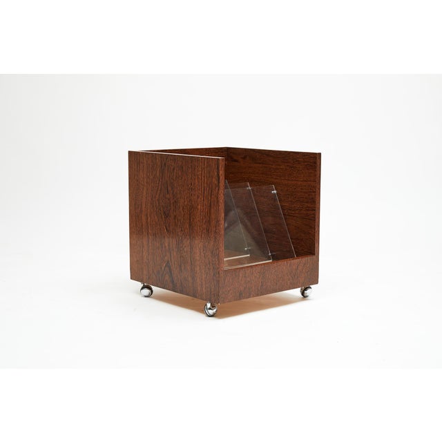 Midcentury Modern Magazine Rack With Wheels, Brazil, 1970’s | Chairish