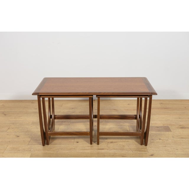 This set of three teak coffee tables was designed by Victor Wilkins for the renowned British furniture manufacturer G-Plan...