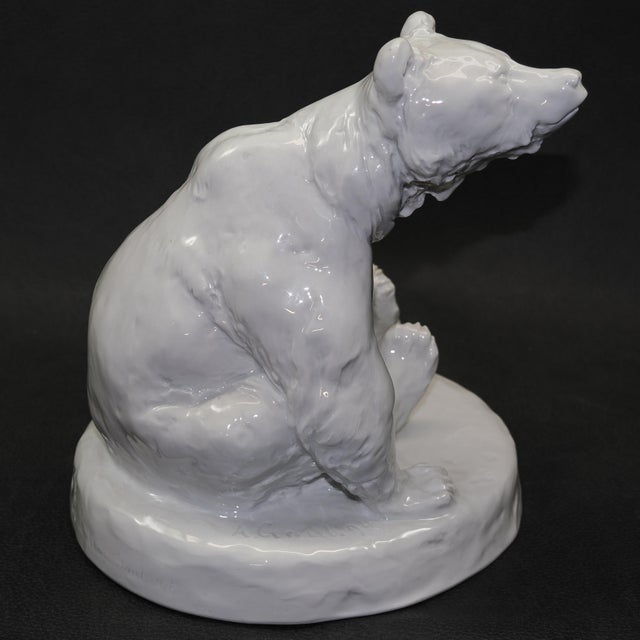 Meissen White Glazed Seated Bear A1066 Porcelain Figurine by August Gaul For Sale In Tampa - Image 6 of 12