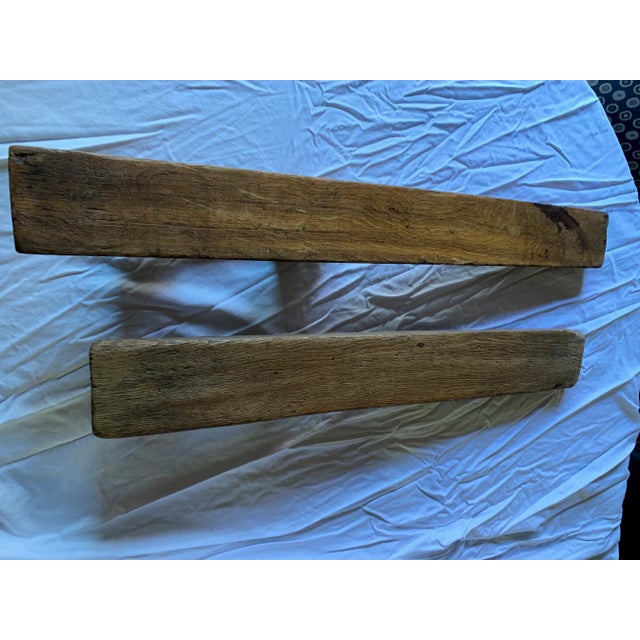 Antique Mediterranean Spanish Teakwood Concrete Floats Can Be Fun Door Pulls - Set of 2 For Sale - Image 4 of 11