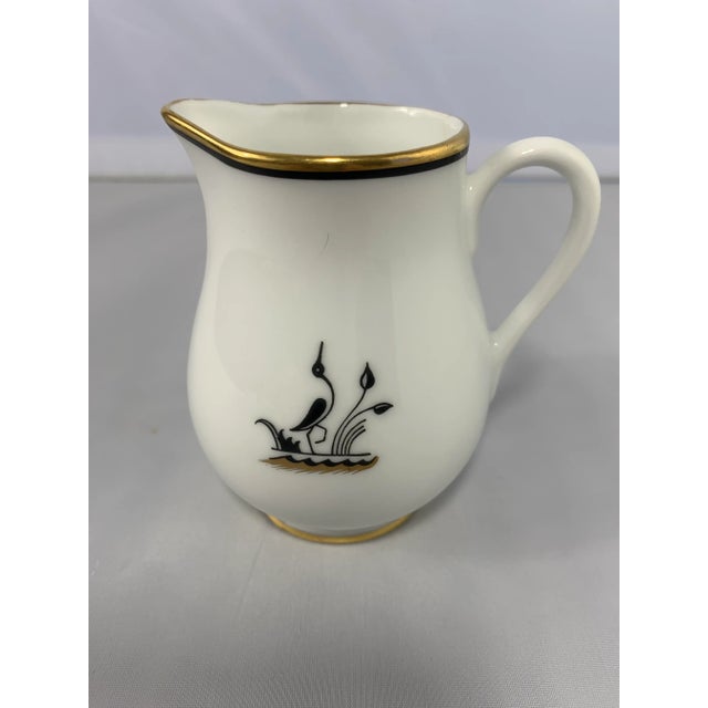 Vintage 1930’s Alp Lidkoping Porcelain Crane Pattern Dessert and Demitasse Set by Forseth - 27 Pieces For Sale - Image 4 of 13