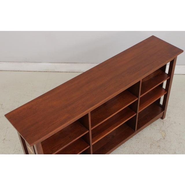 Stickley Arts & Crafts Inlaid Cherry Open Bookshelf For Sale - Image 10 of 18