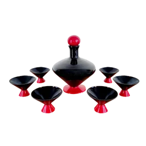 Italian Liquor Set in Murano Glass by Napoleon Martinuzzi for Venini, 1930s, Set of 7