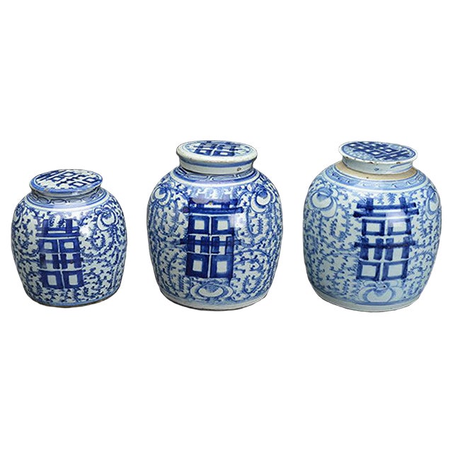 Antique Chinese Ginger Pots, Set of 3 Chairish