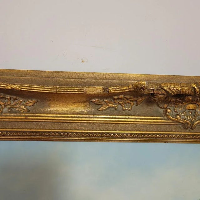 Wood Mid 20th C Traditional Framed Oil on Board Haystacks Landscape Scene For Sale - Image 7 of 7