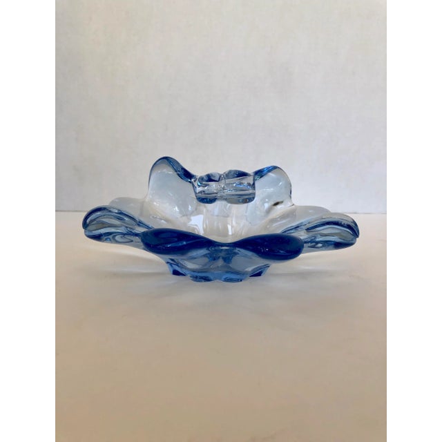 Murano Summeroso Blown Glass Blue Ashtray For Sale - Image 4 of 8