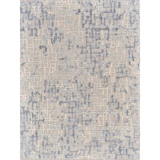 Exquisite Rugs Vista Handmade New Zealand Wool & Bamboo Silk Gray/Blue Rug-12'X15' For Sale