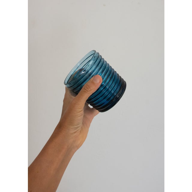 Beautiful set of 6 Italian nodern glasses, mouth-blown by Tuscan masters. Produced by the prestigious IVV Glassworks in...