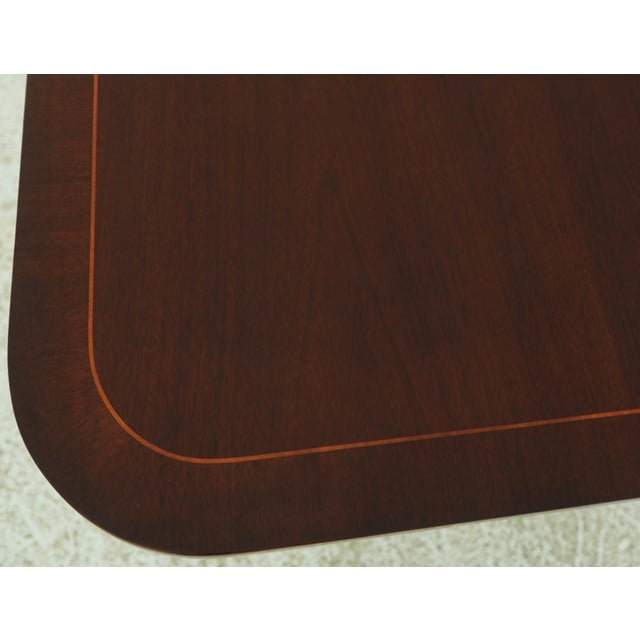 1980s Kindel National Trust Mahogany Inlaid Dining Table For Sale - Image 5 of 18