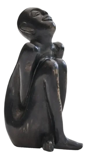 Bronze Sculpture of Sitting Man by Erik Buck, 1950s