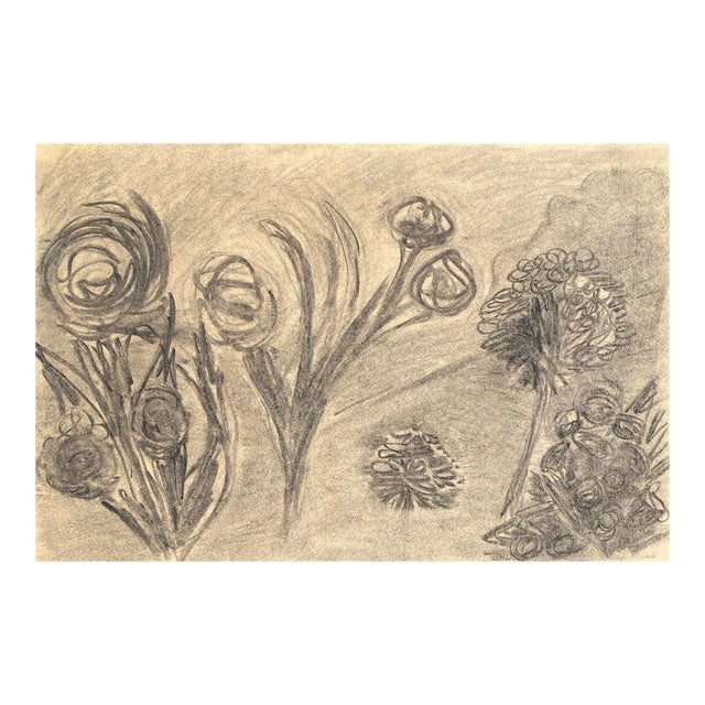 1960s Larry Connatser Spring Flower Drawing For Sale