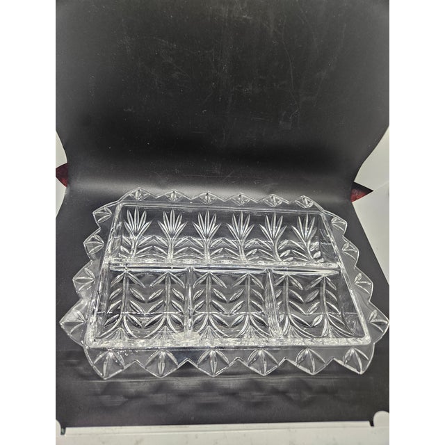 Fifth Avenue Crystal Portico 12" X 8.75" Relish Tray NOS 24% Lead Crystal