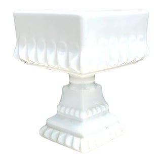 1940s Milk Glass Pedestal Planter For Sale