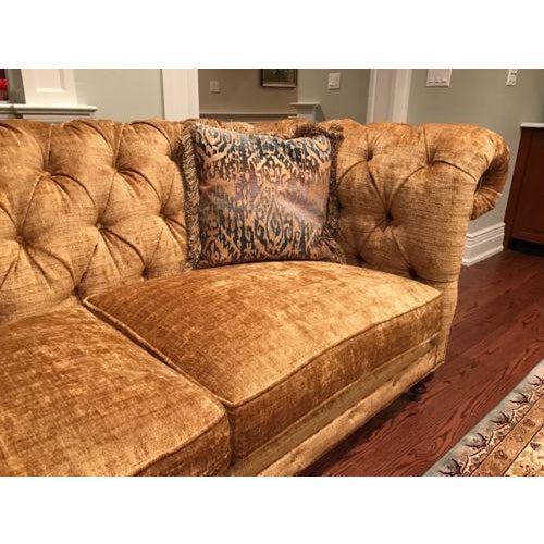 Tufted Gold Chenille Chesterfield Sofa Chairish