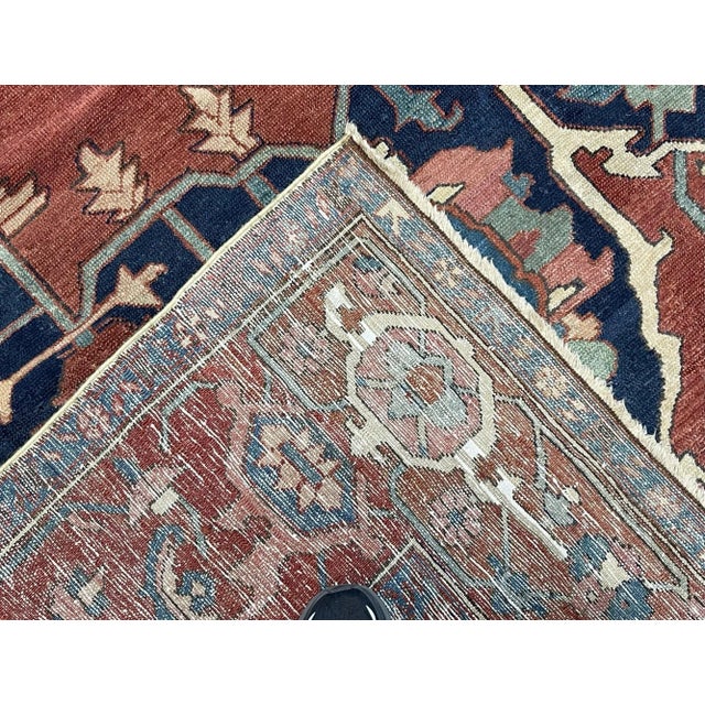 Textile Antique Persian Serapi Rug 9’9” X 12’4” For Sale - Image 7 of 9