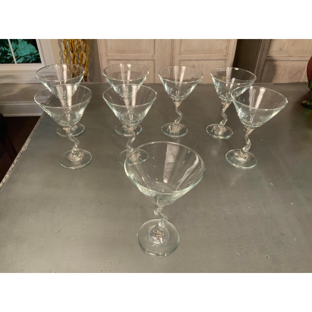 2000s Libbey Glass Z Stem Martini Glasses Set of 8 Chairish