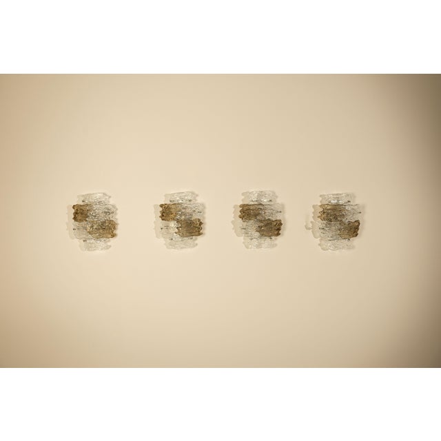 Mid-Century Modern Wall Lamps in Murano Glass by Zero Quattro, Italy, 1970s, Set of 4 For Sale - Image 3 of 18