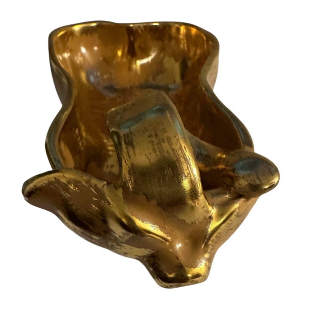 Vintage Stangl Pottery Granada Gold Pear Dish For Sale - Image 10 of 11