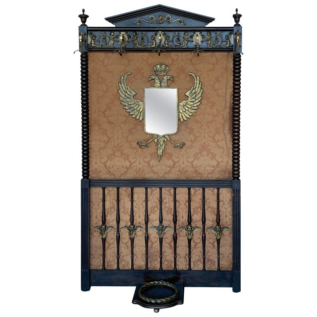 19th Large Carved Spanish Solid Walnut Coat Rack Stand or Entry For Sale - Image 15 of 18