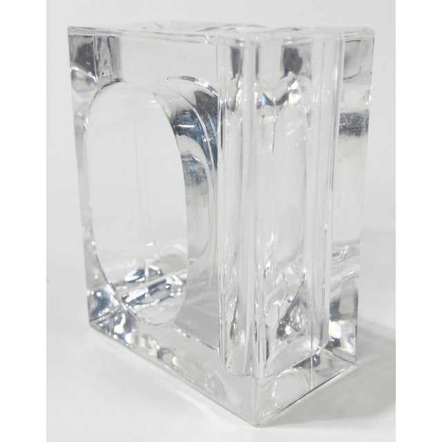 Mid-Century Modern Vintage Lucite Napkin Rings With Bud Vases, Set of 4 For Sale - Image 3 of 6