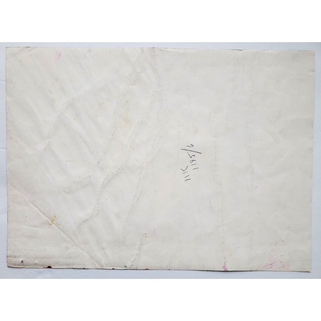 Contemporary 1970s Abstract Red and Yellow Painting For Sale - Image 3 of 3