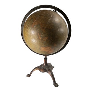 Early 20th Century Decorative Rustic Celestial Floor Globe by Weber Costello For Sale