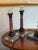 French Antique Pair of Column Marble & Glass Candlesticks/Candleholders For Sale - Image 11 of 13
